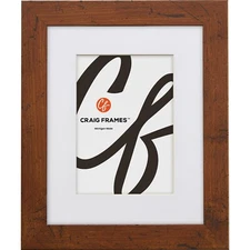 Craig Frames Bauhaus 125, Modern Dark Walnut Picture Frame With a Single Mat