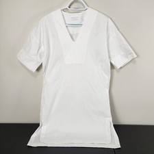 Everlane Womens White Cotton Poplin V-Neck Tunic Dress Sz00 Knee Length 
