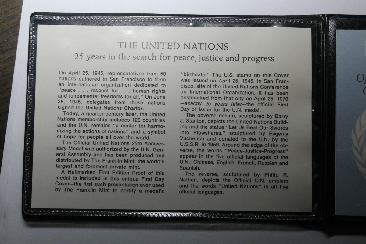 United Nations .925 Silver Proof 1st Day of Issue 25th