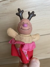 Vtg Christmas Russ Berrie Finger Puppet Reindeer 3.5 Replacement