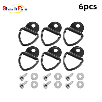 6PCS Heavy Duty Truck Bed V Ring Tie Down Anchors Rings Trailers Hook Cargo  Bolt