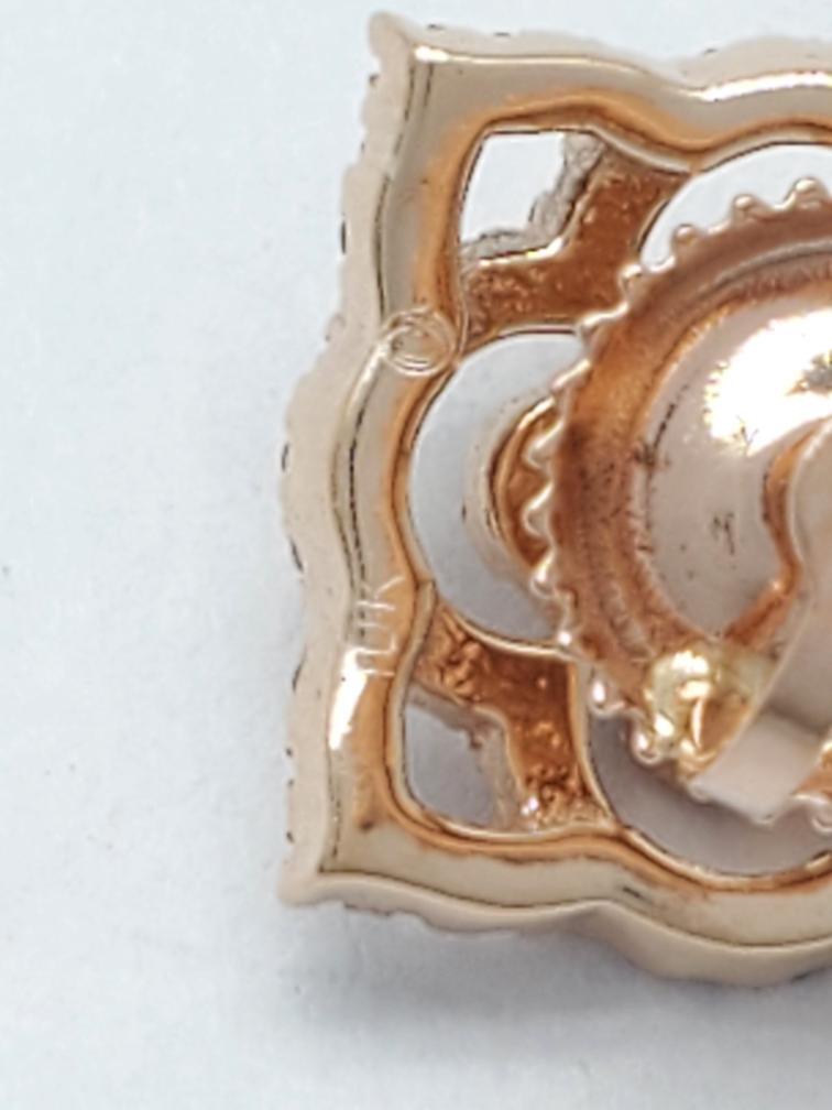 10K Solid Rose Gold Diamond Cluster Earrings (AP1… - image 4