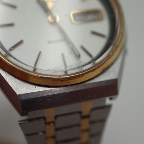 Vintage Pulsar Mens Watch 35mm Gold Tone White Day Date Y513-6059 w New Battery - Picture 16 of 22
