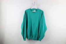 Vintage 80s Hanes Womens Large Faded Blank Crewneck Sweatshirt Seafoam Green USA