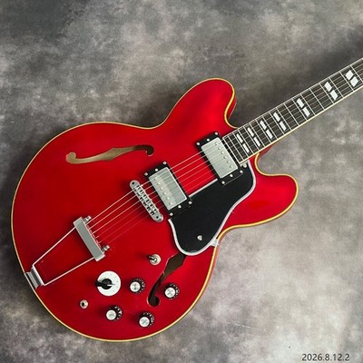 Electirc guitar ES335 cherry red no flame grian plain maple wood small F hole  y