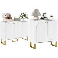 HOMCOM Sideboard with Doors, Storage Cabinet with Adjustable Shelves, White