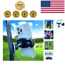 Magnetic Golf Cart Phone Holder - Upgraded Metal Joint for Super Strength