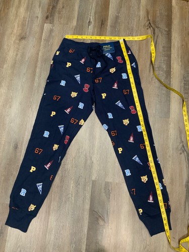 Polo Ralph Lauren Royal Pep Rally Print Baumwolle Strick Schlaf Jogginghose Herren M - Bild 5 von 8
