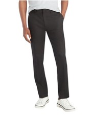 Kenneth Cole Mens Slim fit Dress Pants 32 / 30 Black Solid Stretch