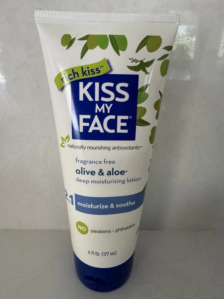 Crema hidratante Kiss My Face aceite de oliva y aloe vera 2 en 1, sin fragancia, 6 oz Foto 2 de 4