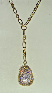 D 8 Judith Williams gelbvergoldetes Y Collier mit Anhänger und Zirkonia NEU