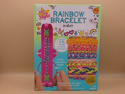Bracelet Maker Rainbow 15 Bracelets with Beads Clips and Threads inside box NEW