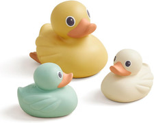 Ducky Family 3-Piece Floating Bath Toy Set, 6 Months Ducks Watertight, Soft
