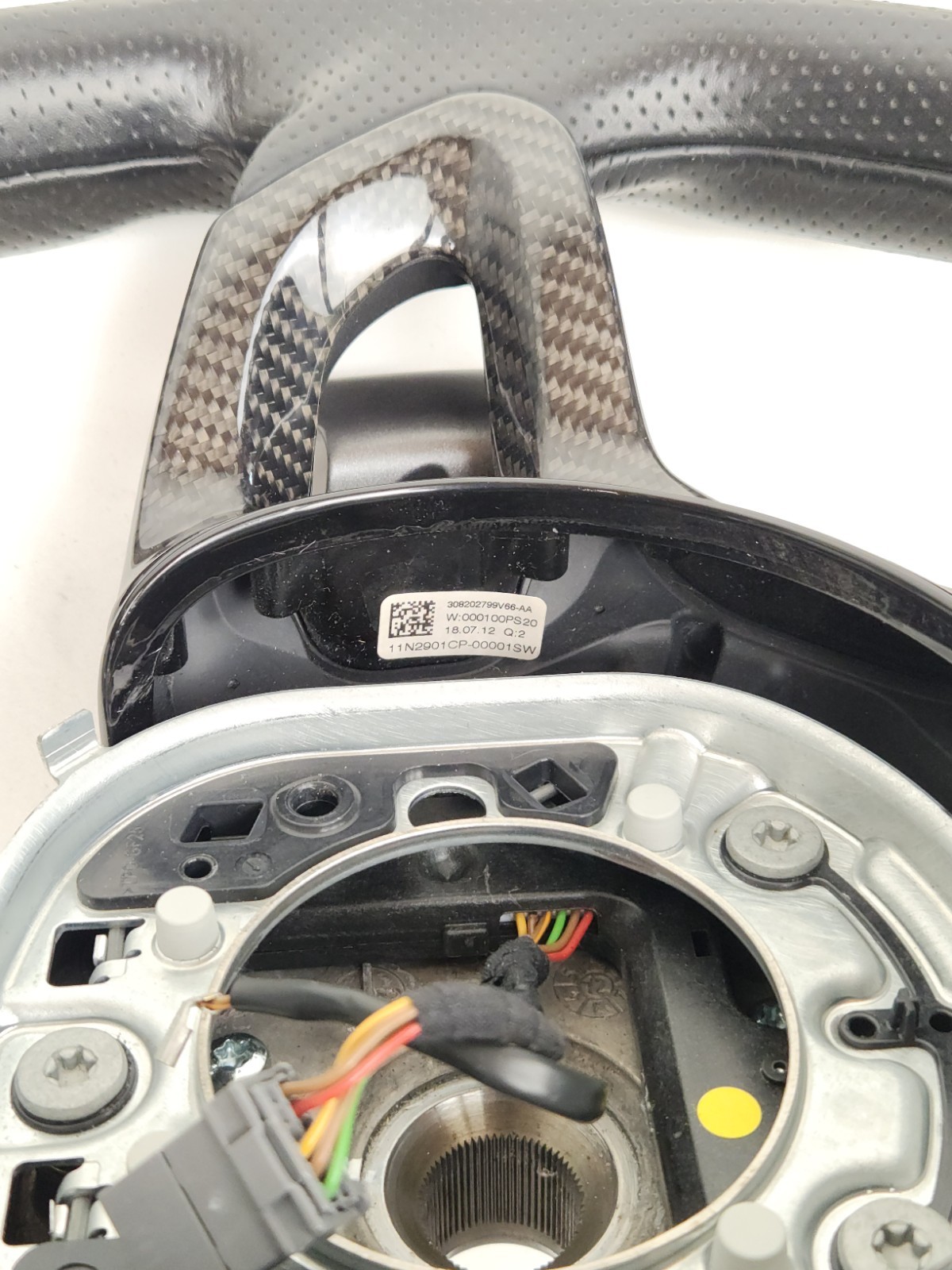 2012-2014 MCLAREN MP4-12C CARBON FIBER BLACK LEATHER STEERING WHEEL OEM