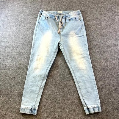 Gogo Jogger Jeans Womens 17 Blue Cotton Denim Tapered Performance Sports Stretch