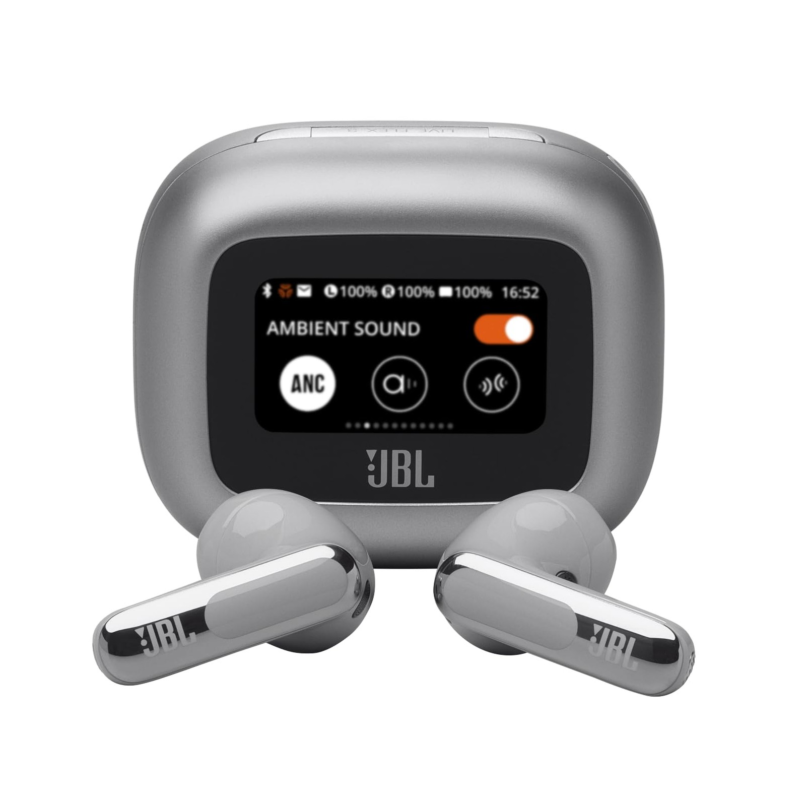 Cuffie Wireless JBL Live Flex 3 Argento IP54 Cancellazione Rumore
