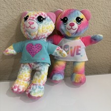 2 Build A Bear Workshop Buddies Rainbow Bear LOVE Shirt Plush Stuffed Animal