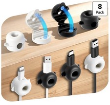 8 Pack Magnetic Cable Clips Adhesive Cord Organizer Desk Wire Holder Home Office