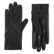 Isotoner Women's Smartdri Chevron Shortie Touchscreen Gloves Black