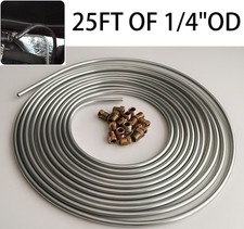 Kit de tubería de manguera de línea de combustible de freno recubierta de zinc 25 pies de 1/4 con 16 accesorios universales
