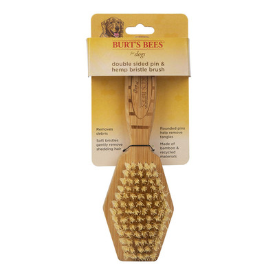 Burt's Bees for Dogs Doppelseitige Hundebürste Nadel Hanfborsten