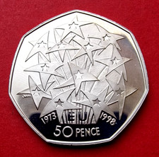 1998 Elizabeth II - PROOF 50p Fifty Pence EU / EEC Coin - Mintage 63,670  b