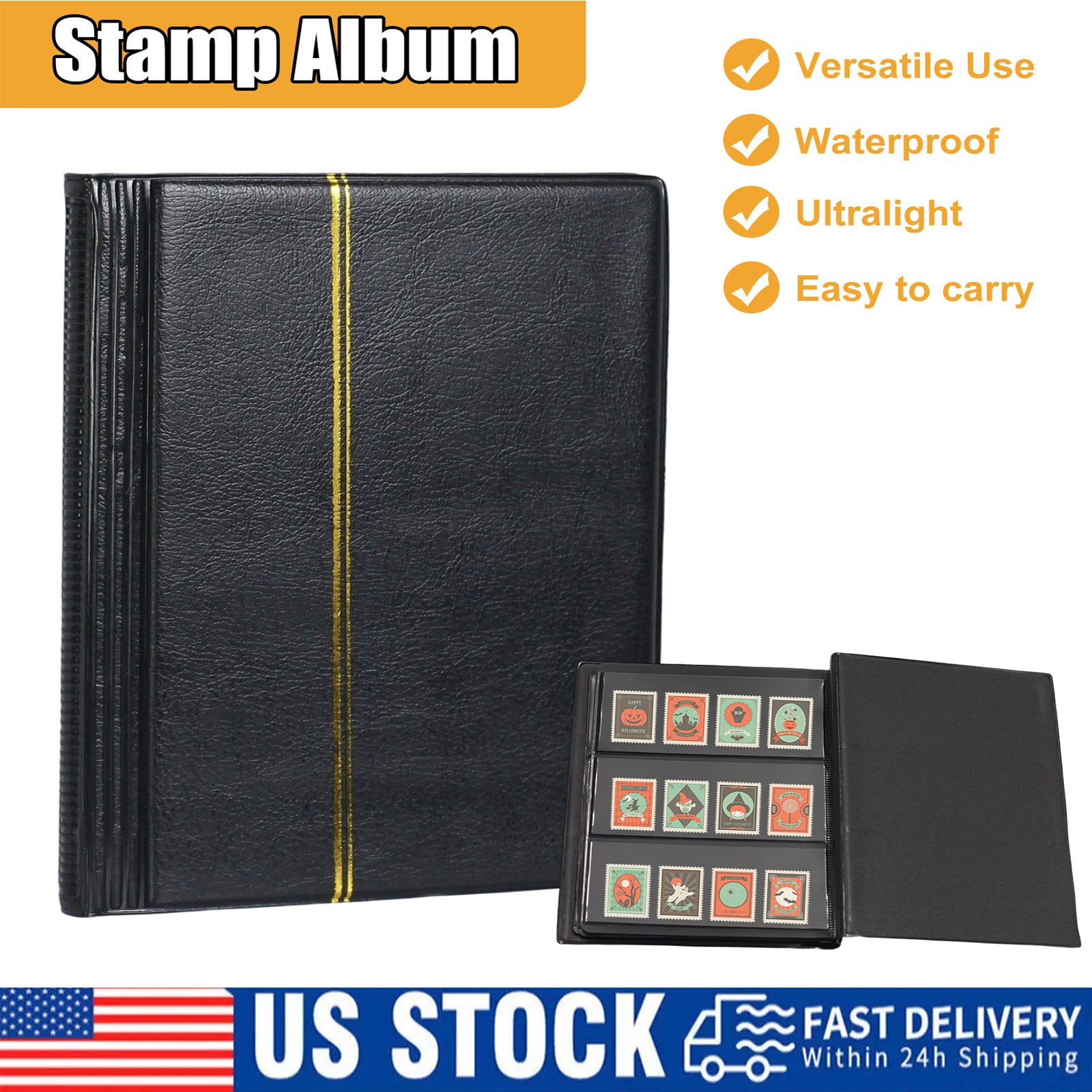 Durable Stamp Collection Album with 20 Sheets, Perfect for Hobbyists
