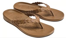 NWT OluKai Lei Tan brown Flip Flop Womens Sandals 8 or 9