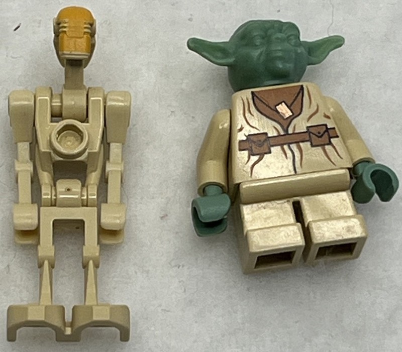 VTG Lego Star Wars Yoda SW0051 & Lego Battle Droid Commander SW0048 Mini Figures