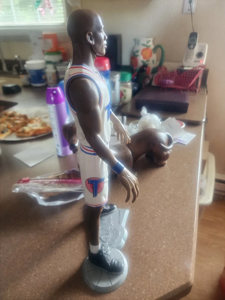 Talking Michael Jordan Figure Doll Warner Brothers without box with stand! Works - Image 3 of 4