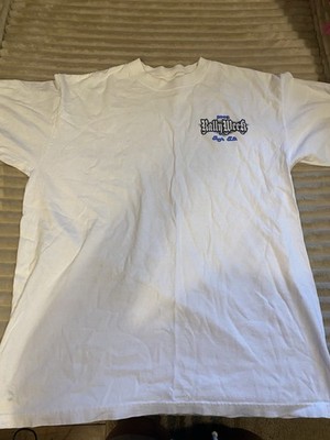 Y2K Anvil White Rally Week Tee with Blue Graphic 2003 Size L