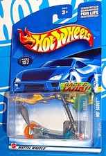 Hot Wheels 2002 Mainline Release #157 Mo' Scoot Clear Blue w/ Orange Wheels
