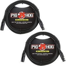 Pig Hog PHDMX10 3Pin DMX Lighting Cables 2 Pack 10 Feet