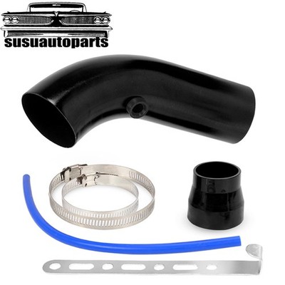 Aluminum 76mm 3'' Black Car Cold Air Intake Induction Pipe Hose Tube Universal