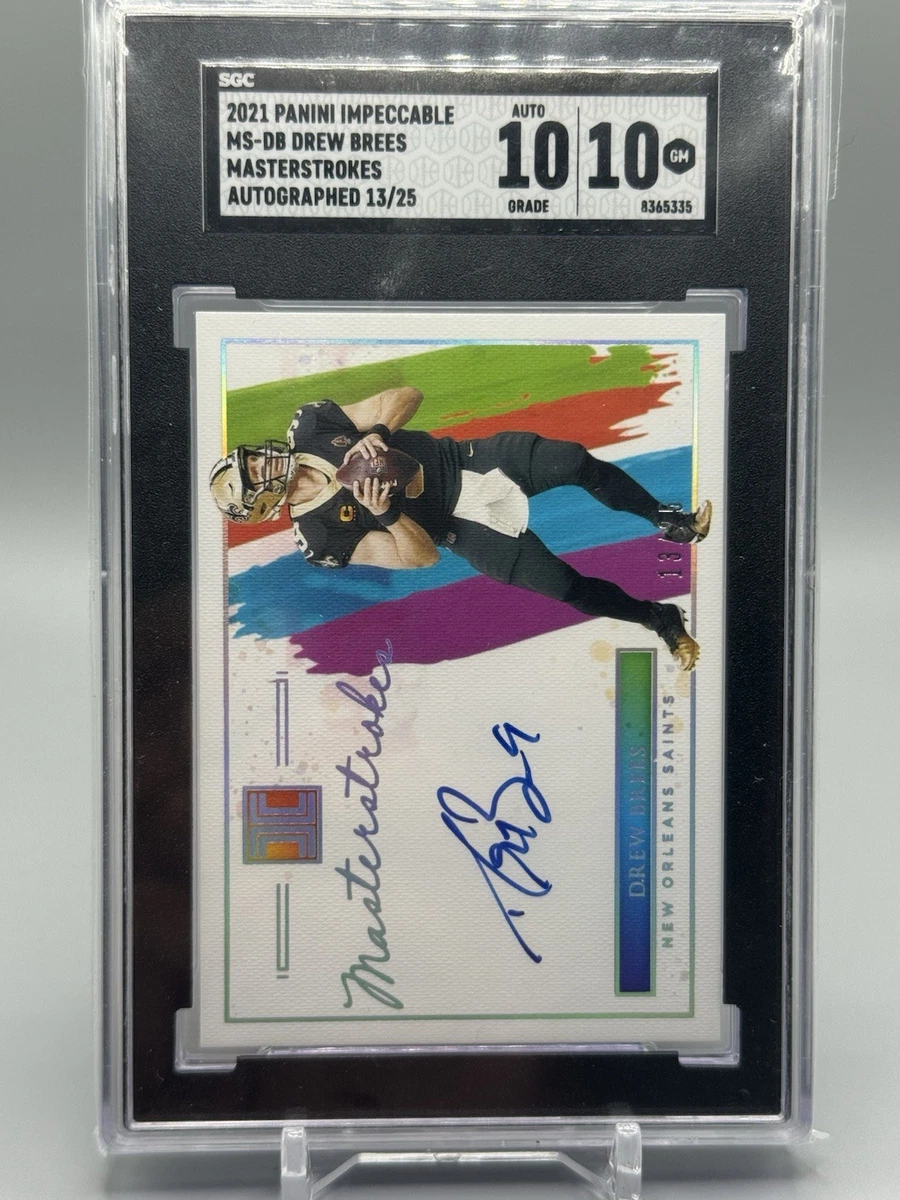 Panini Drew Brees Autographed Football Sports Trading Cards for