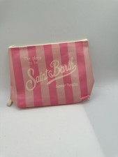 Borsa pochette SAINT BARTH rosa trasparente in PVC con logo