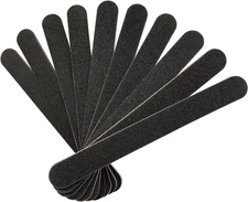 10PCS Double Sided Nail Files 100/180 Grit Black Emery Boards Reusable Buffer