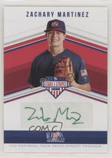 2018 USA Baseball Stars & Stripes Green Ink 2/5 Zach Martinez Zachary Auto fm0