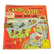 Vintage 1966 Super 8 Film Gandy Goose in Comic Book Land 260 B W Movie
