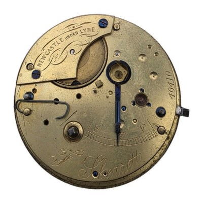 Antique English Fusee F Sherratt Pocket Watch Movement Newcastle 40410 Lot 407