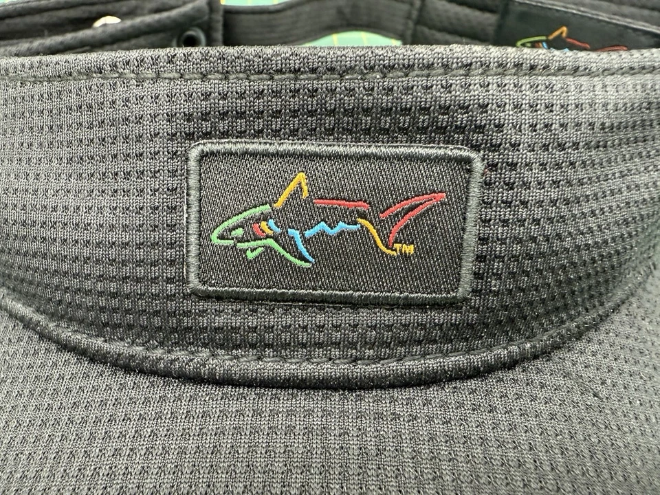 Viseira solar preta Greg Norman com logotipo bordado de tubarão - Boné de golfe NOVO! - Imagem 3 de 4