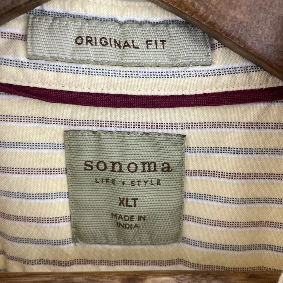 Sonoma Shirt Mens XLT Tall XL Multicolor Striped Long Sleeve Button Down Cotton - Image 3 of 4