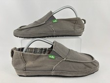 Sanuk Rounder 9 Mens Loafers Sidewalk Tan Brown Canvas Casual Shoes Surfer