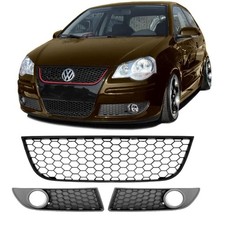 Stoßstangengitter Frontgrill SET Wabengitter Wabengrill passt für VW Polo 05-09