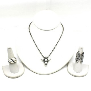 James Avery Sterling MOP Desert Rose Necklace Fan Sisterhood Ring Lotof3 S5666 2