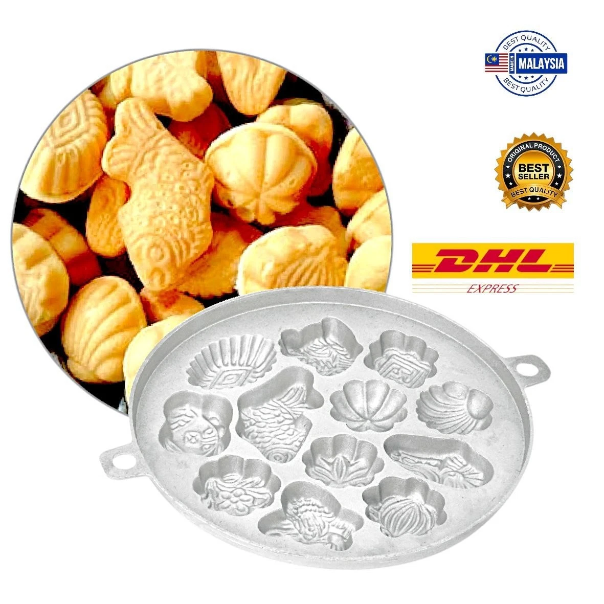 Multi Floral Design (12 Patterns) Kuih Bahulu Aluminium Mold - FREE SHIPPING
Opens in a new window o