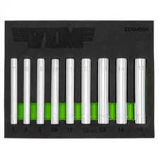VIM Tools 9 Piece 1/4 Inch Extra Deep 6 Point Metric Socket Set - 1/4 Inch Drive