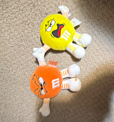 M&M's Minis Plush Set Orville Orange & Yellin Yellow Candy & Nuts 1998