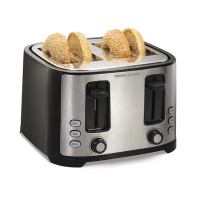 Hamilton Beach 4-Slice Bread and Bagel Toaster with Extra-Wide Slots, Black