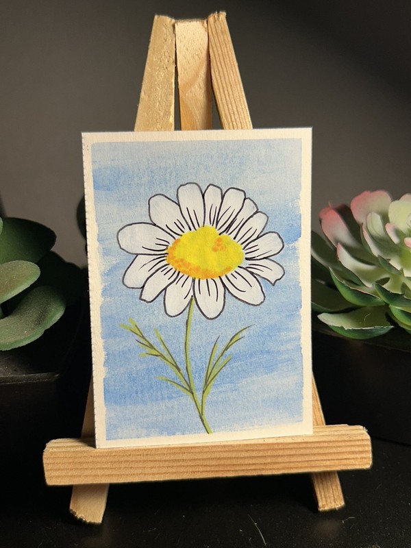 ACEO Original Painting "Daisy" ATC by Kayli Myers mockryann 